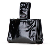 シャネル 2.55 ハンドバッグ ブラック エナメル レザー レディース CHANEL 【中古】